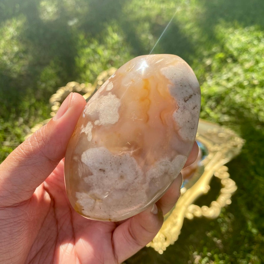 Extra Large Flower Agate Palmstone